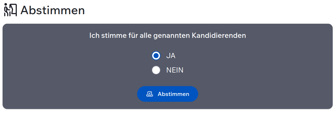 Falls weniger oder gleich viele Kandidierende antreten wie Posten zu verteilen sind machen Blockwahlen Sinn.